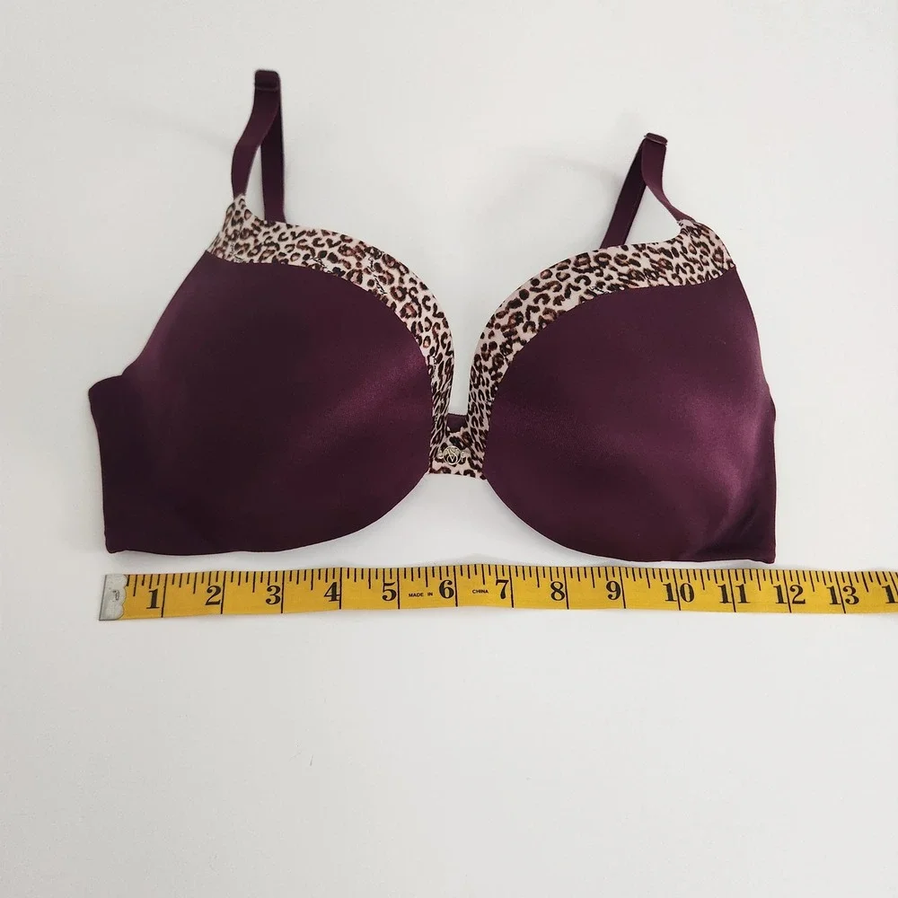 Victoria's Secret Padded underwire Push-Up Bra 34C Burgundy‎ satin